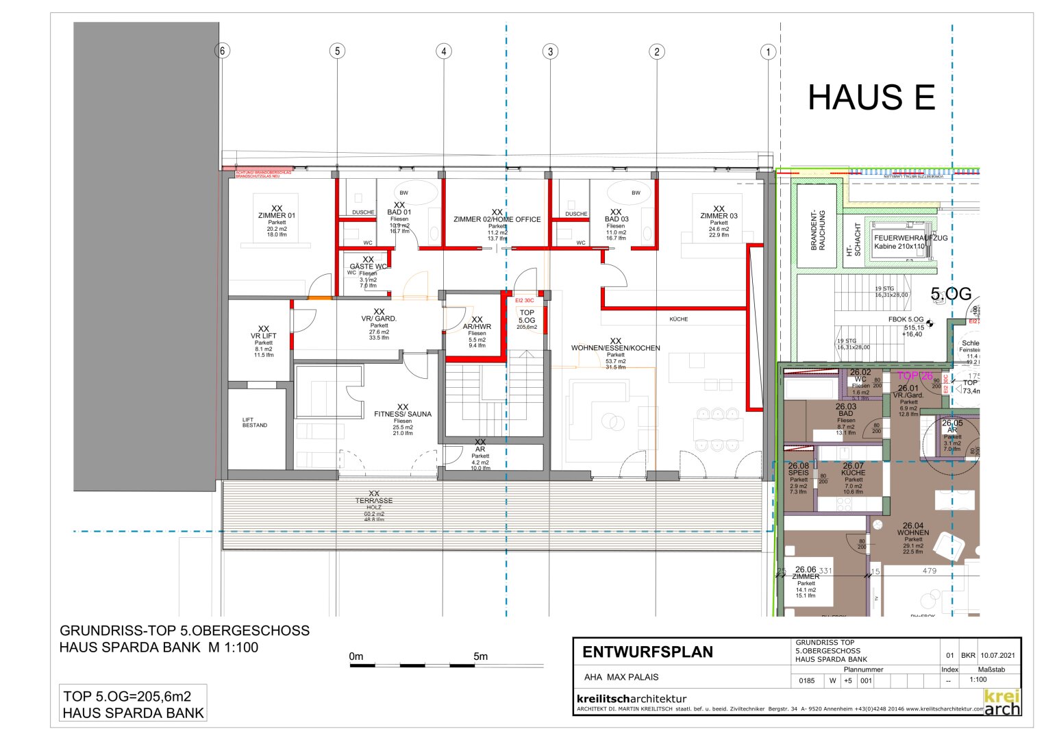 Grundriss - Exklusive Penthouse-Wohnung mit atemberaubender Terrasse und Panoramablick- Ideal auch als Büro Nutzbar